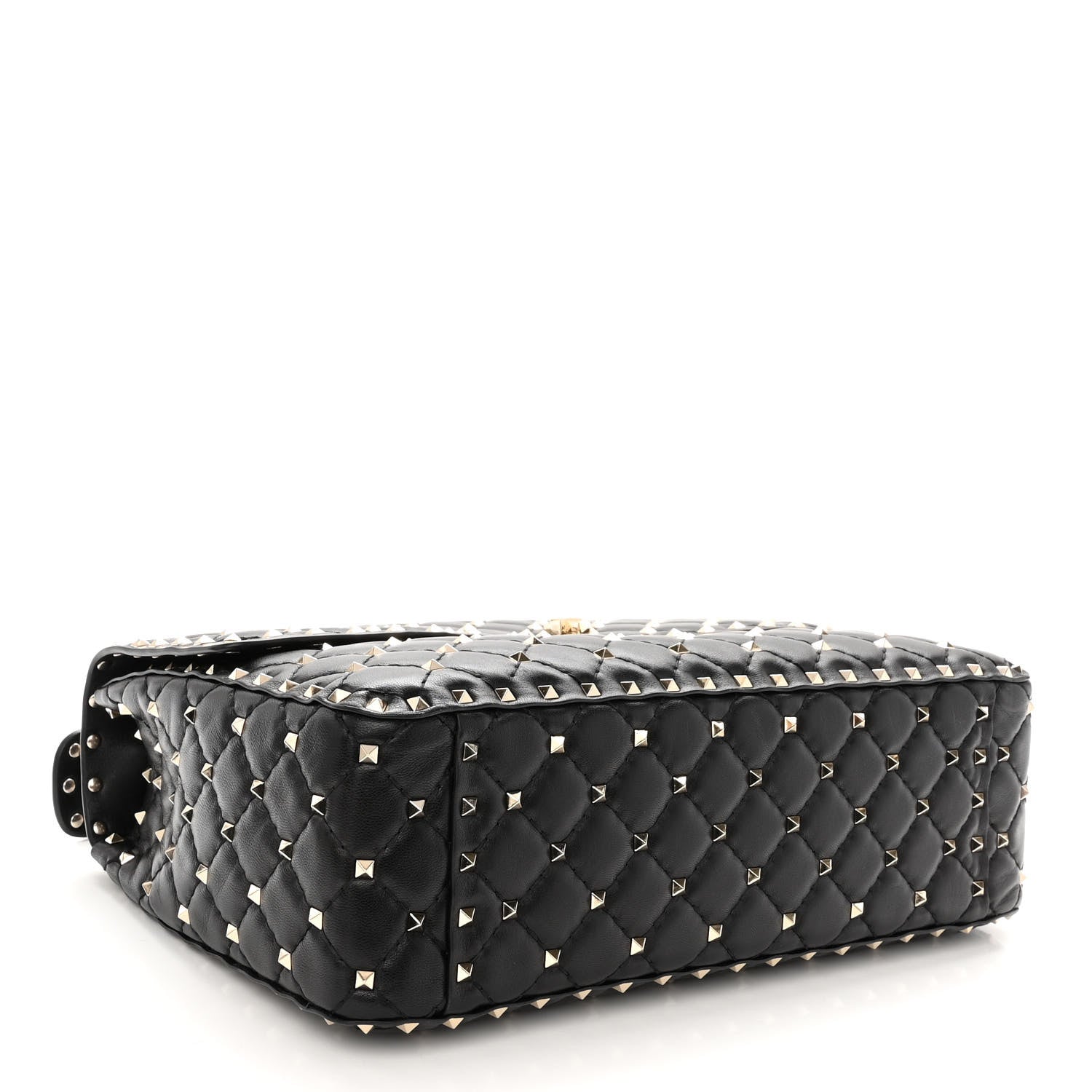 Valentino Garavani Lambskin Large Rockstud Spike Shoulder Bag Black 4 of 10