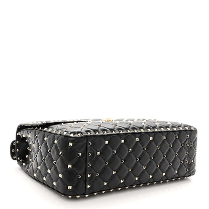 Valentino Garavani Lambskin Large Rockstud Spike Shoulder Bag Black 4 of 10