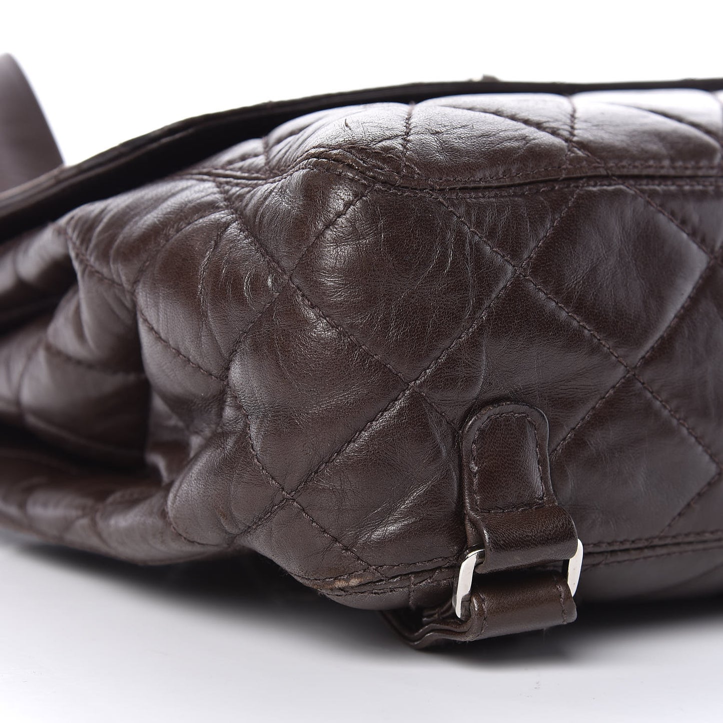 Lambskin Quilted Backpack Brown