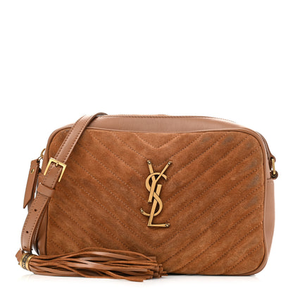 Saint Laurent Suede Matelasse Monogram Lou Camera Bag Cinnamon 1 of 9