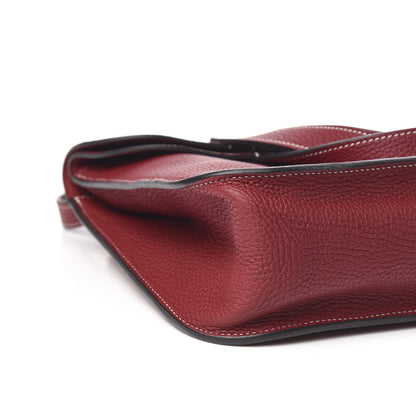 Hermes Taurillon Clemence Halzan 31 GM Rouge Grenat 9 of 11