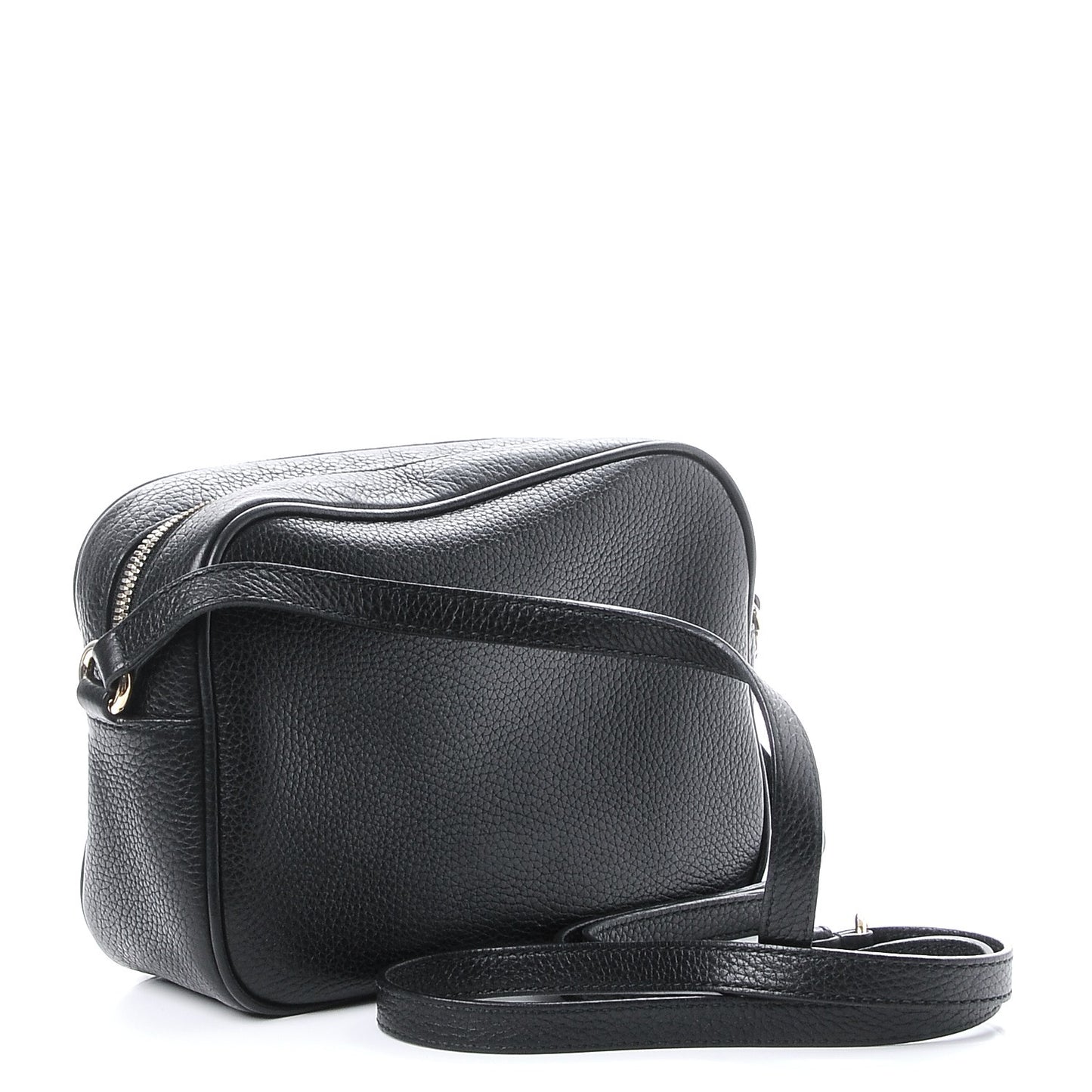 Pebbled Calfskin Small Soho Disco Bag Black