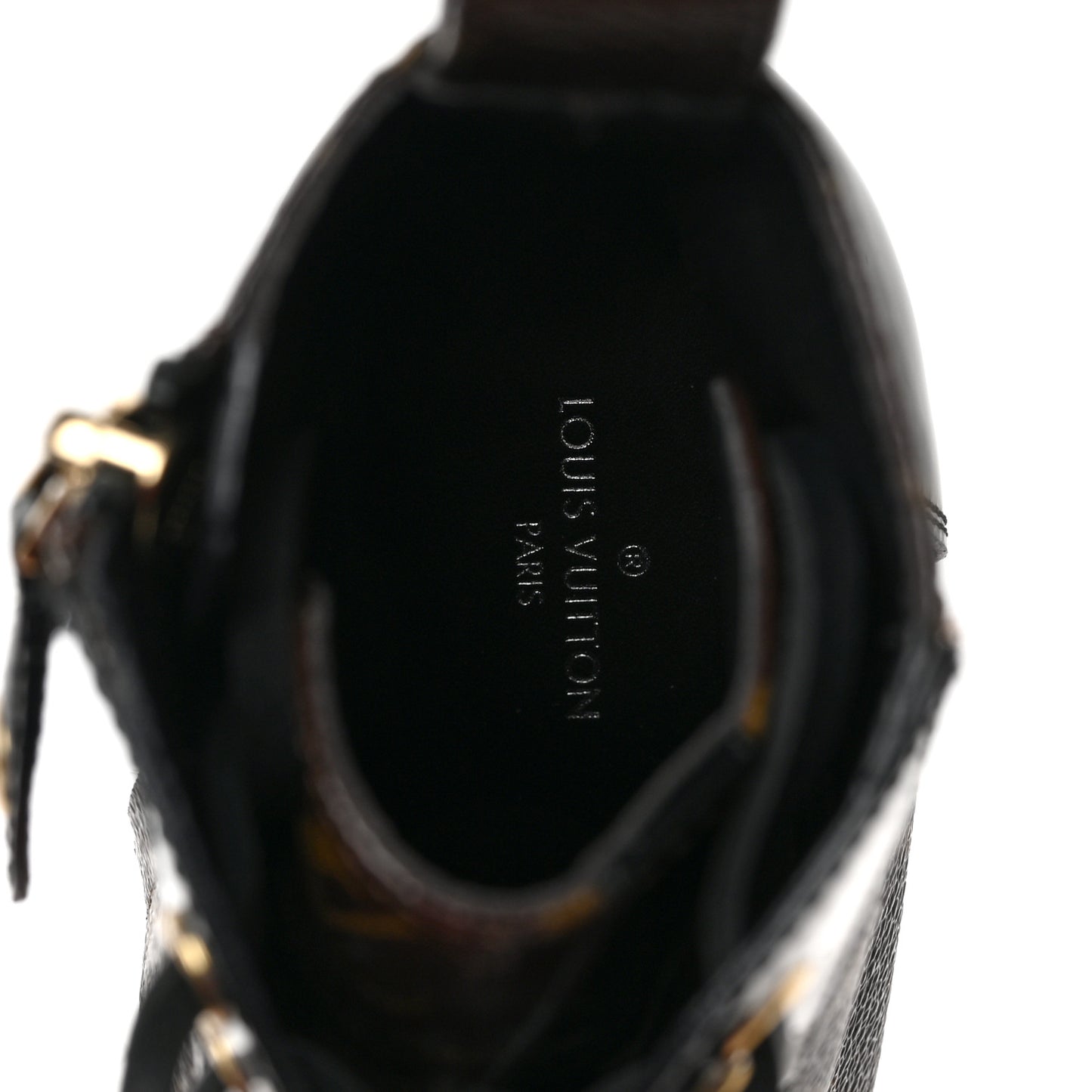 Patent Calfskin Monogram Star Trail Ankle Boots 36 Black