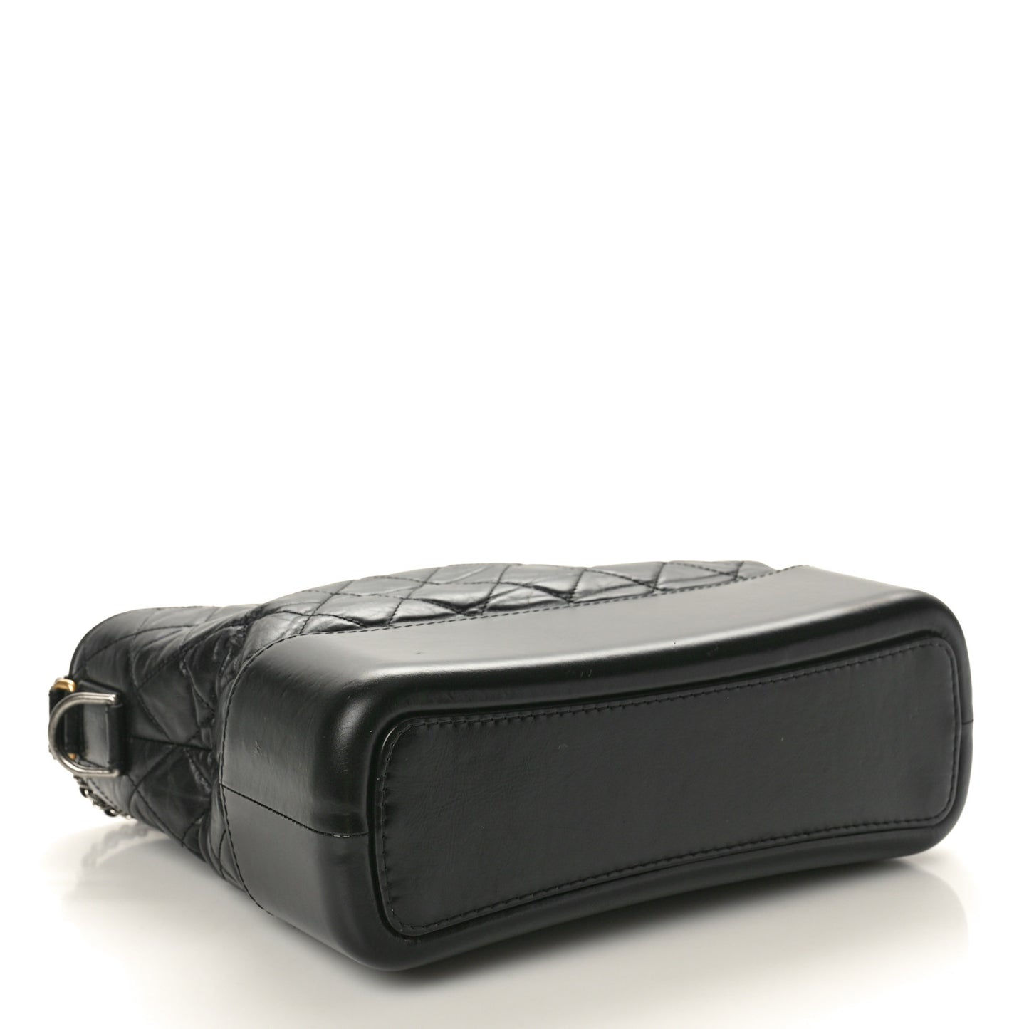 Aged Calfskin Quilted Medium Gabrielle Hobo Black
