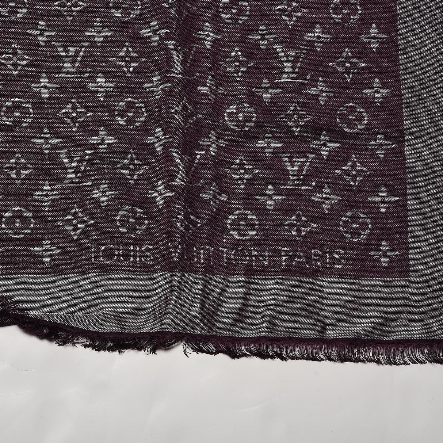Silk Lurex Wool Monogram Shine Shawl Amarante