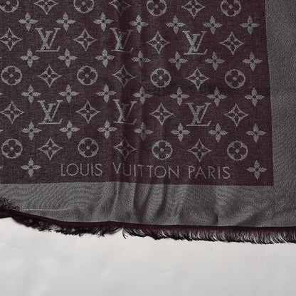 Louis Vuitton Silk Lurex Wool Monogram Shine Shawl Amarante 3 of 4