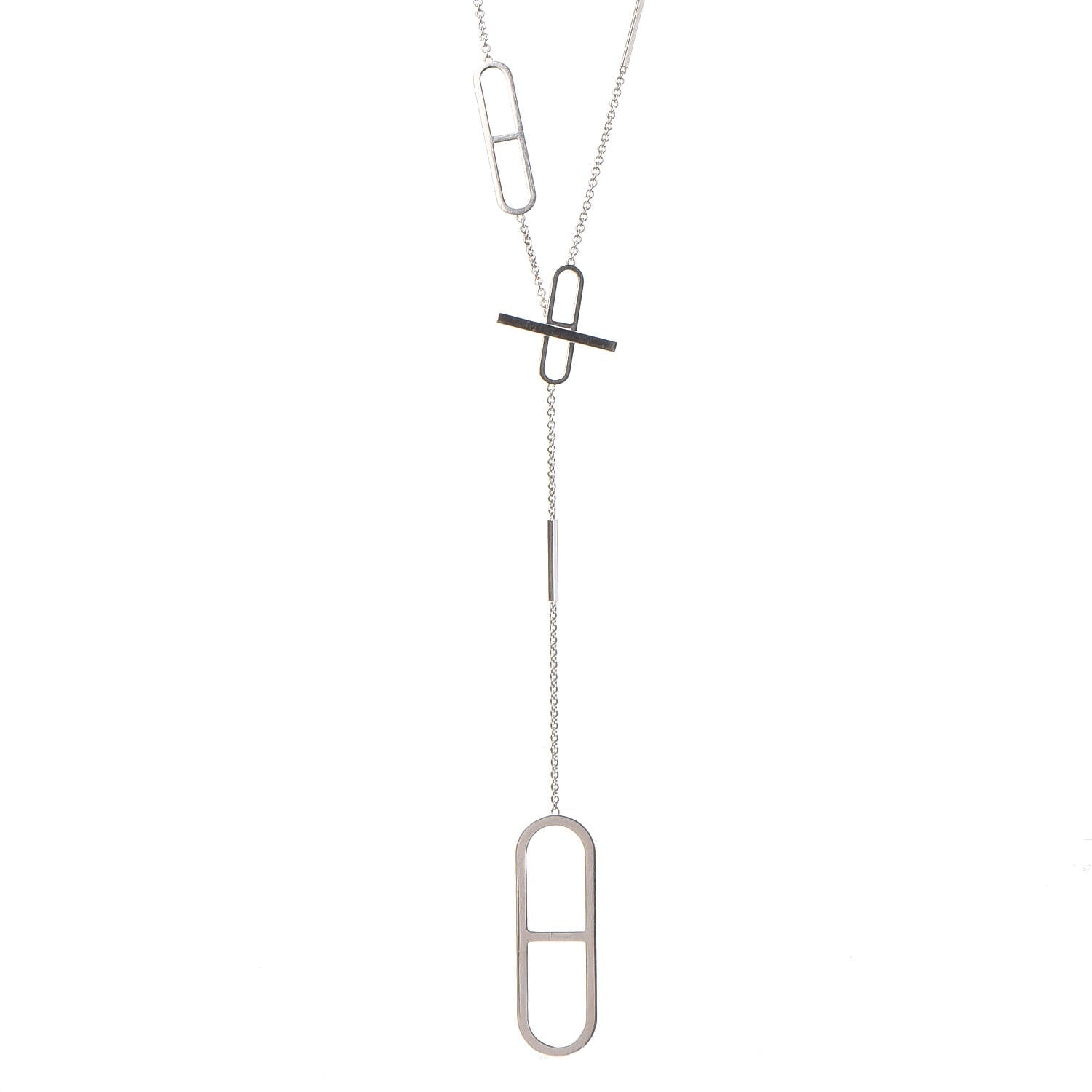 Hermes Sterling Silver Ever Chaine d'Ancre Long Lariat Necklace 1 of 4