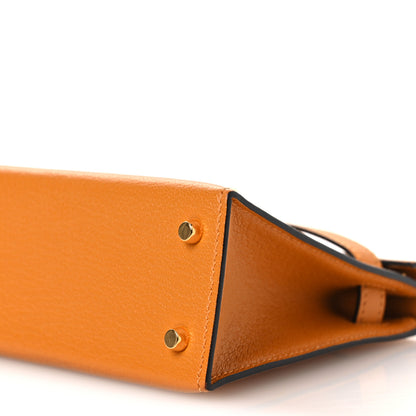 Hermes Chevre Mysore Mini Kelly Sellier 20 Jaune D'or 10 of 11