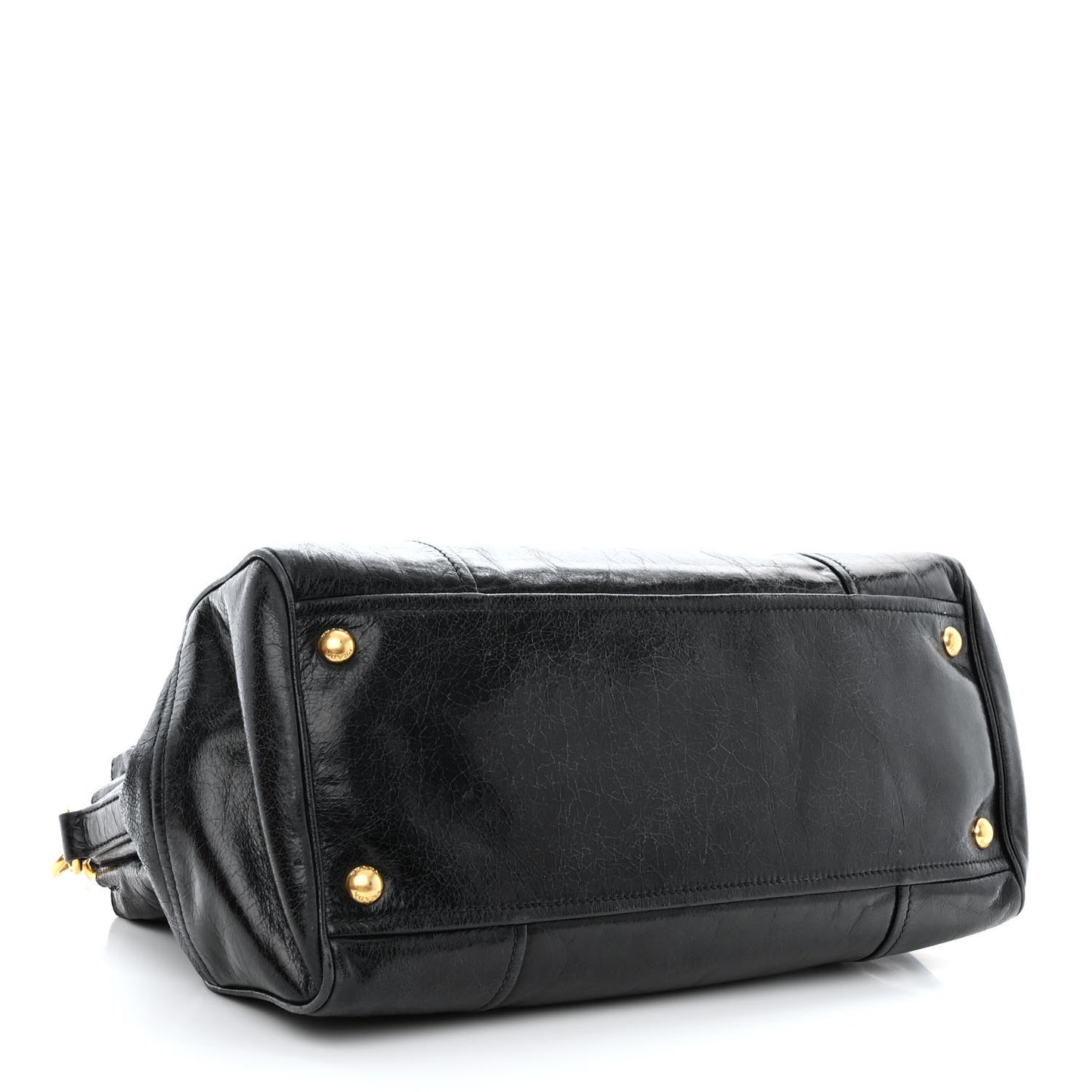 Vitello Shine Shopping Satchel Black