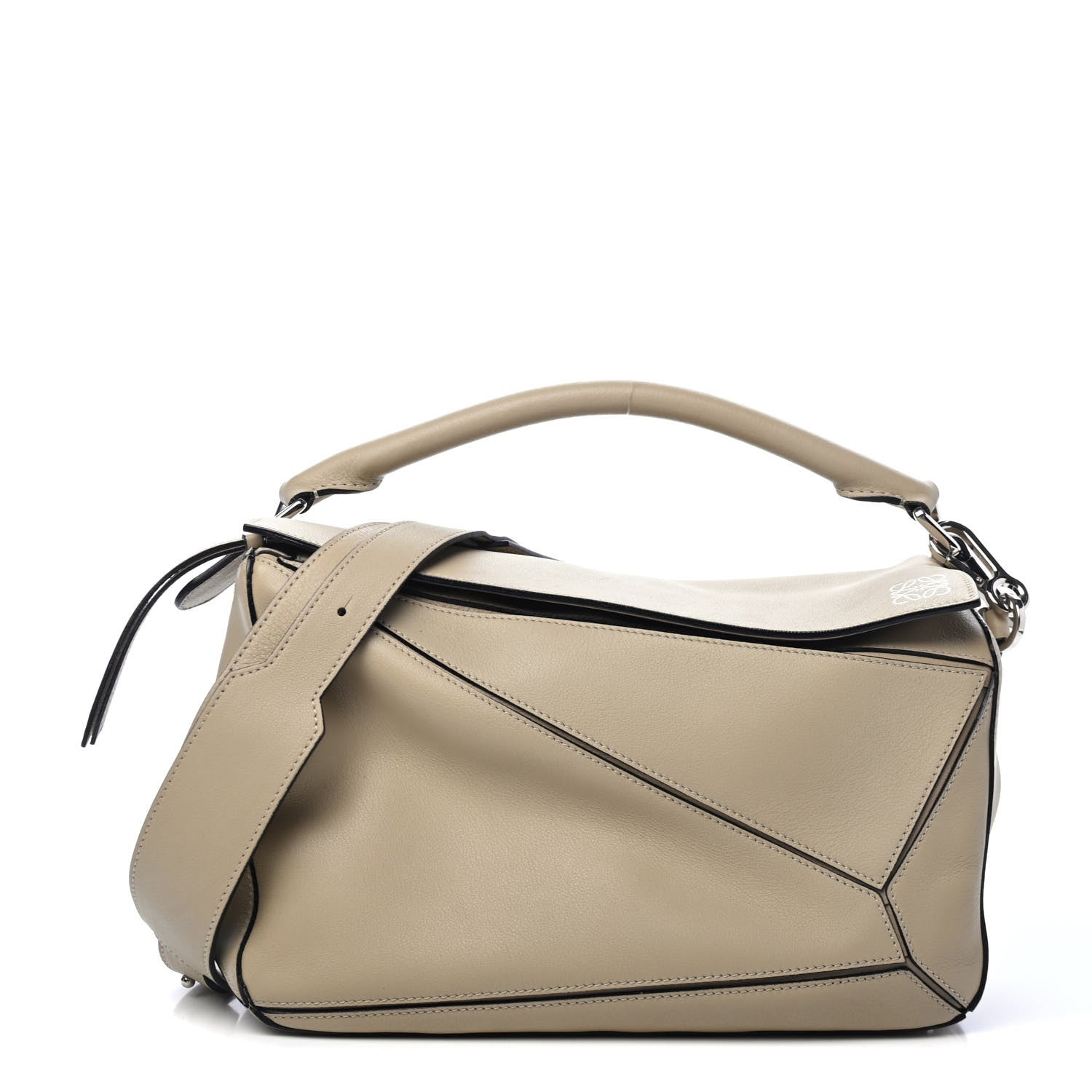 Loewe Calfskin Medium Puzzle Bag Light Oat 1 of 4