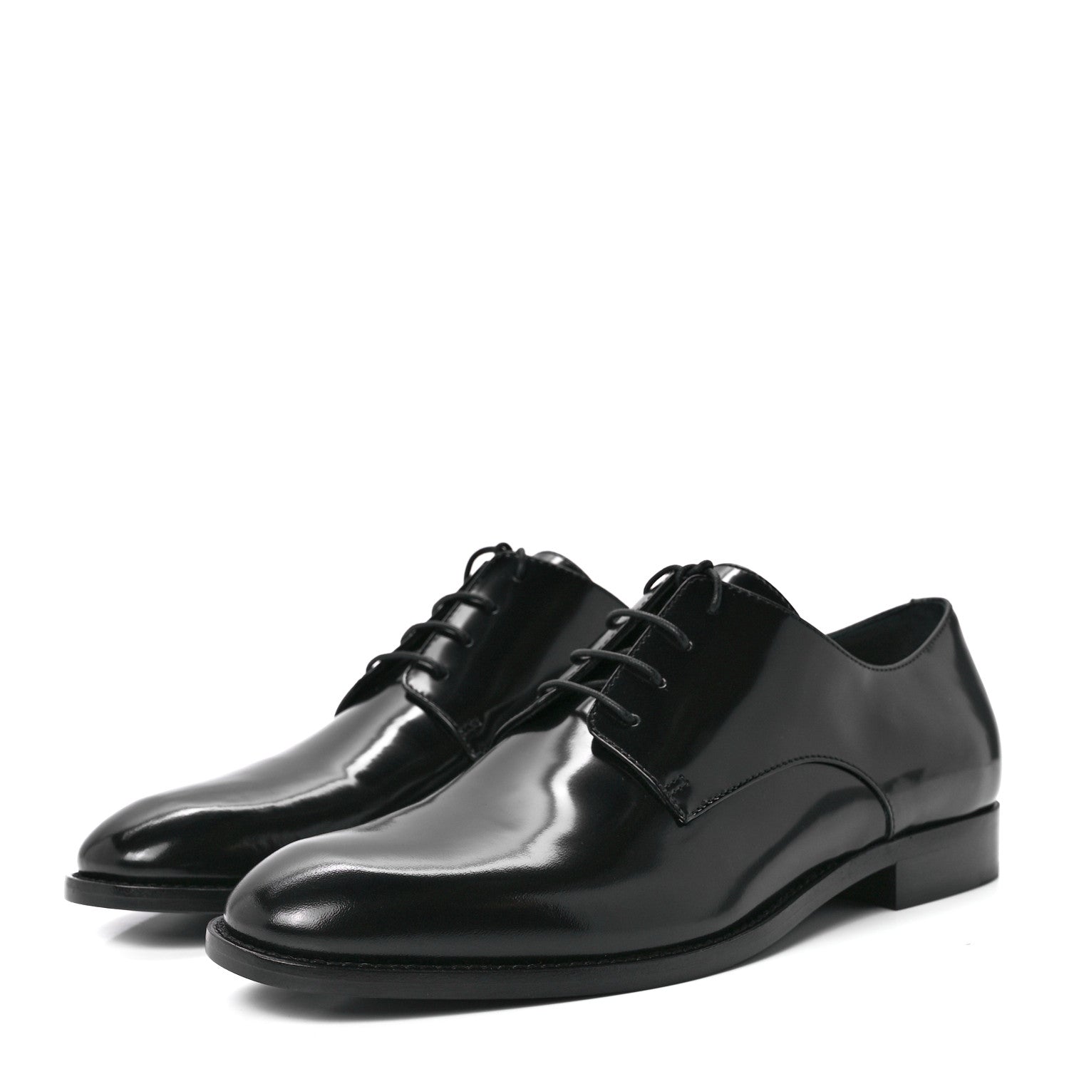 Christian Dior Shiny Calfskin Womens Derby Shoe 37.5 Black 3 of 9