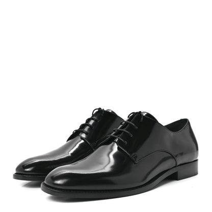Christian Dior Shiny Calfskin Womens Derby Shoe 37.5 Black 3 of 9