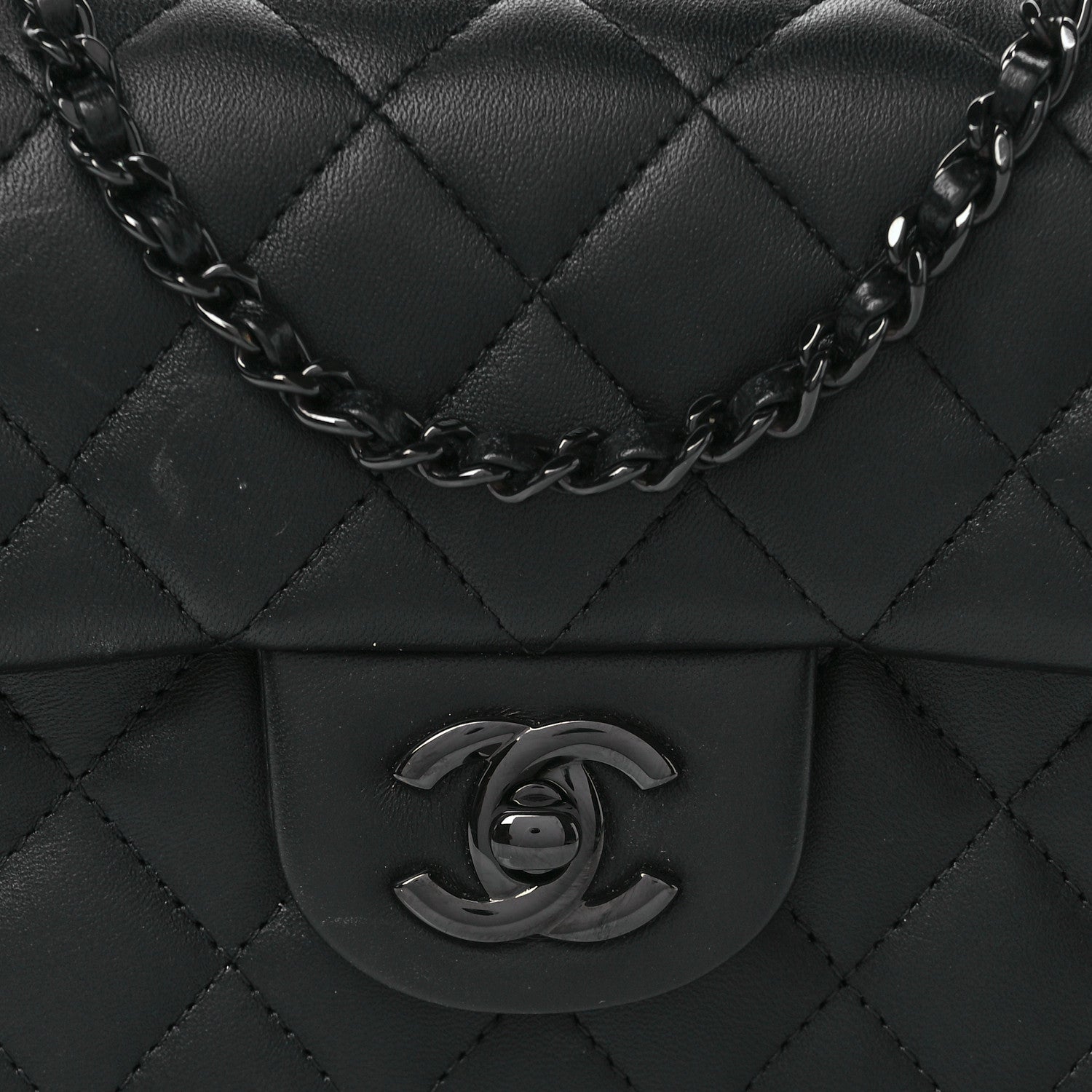 Chanel Lambskin Quilted Mini Top Handle Rectangular Flap So Black 8 of 12