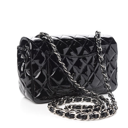 Chanel Patent Calfskin Quilted Mini Rectangular Flap Black 3 of 12