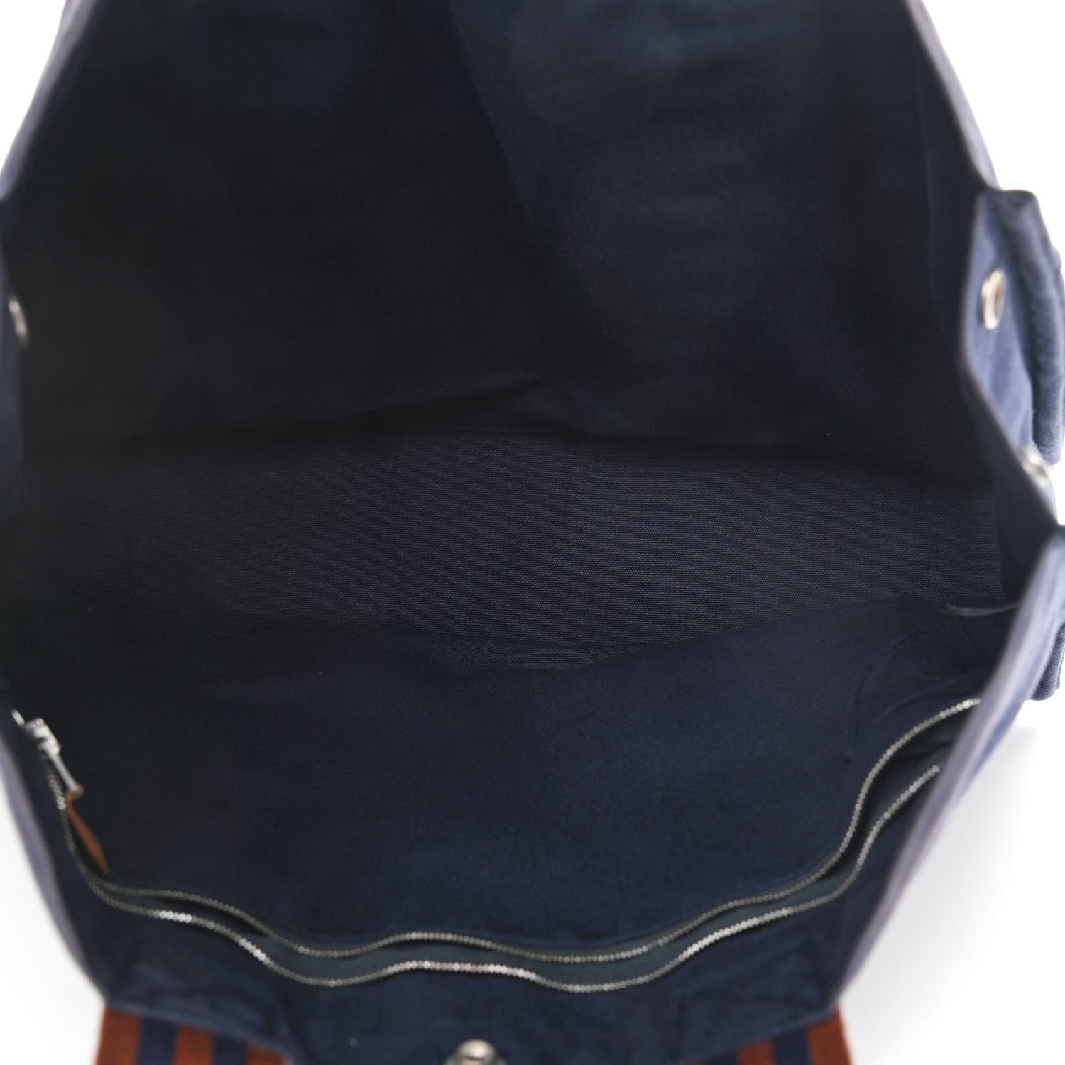 Hermes Canvas Fourre Tout MM Navy Brown 5 of 13