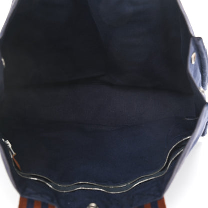 Hermes Canvas Fourre Tout MM Navy Brown 5 of 13