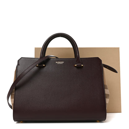 Burberry Calfskin Mega Check Small Banwell Tote  Mahogany Red 10 of 10