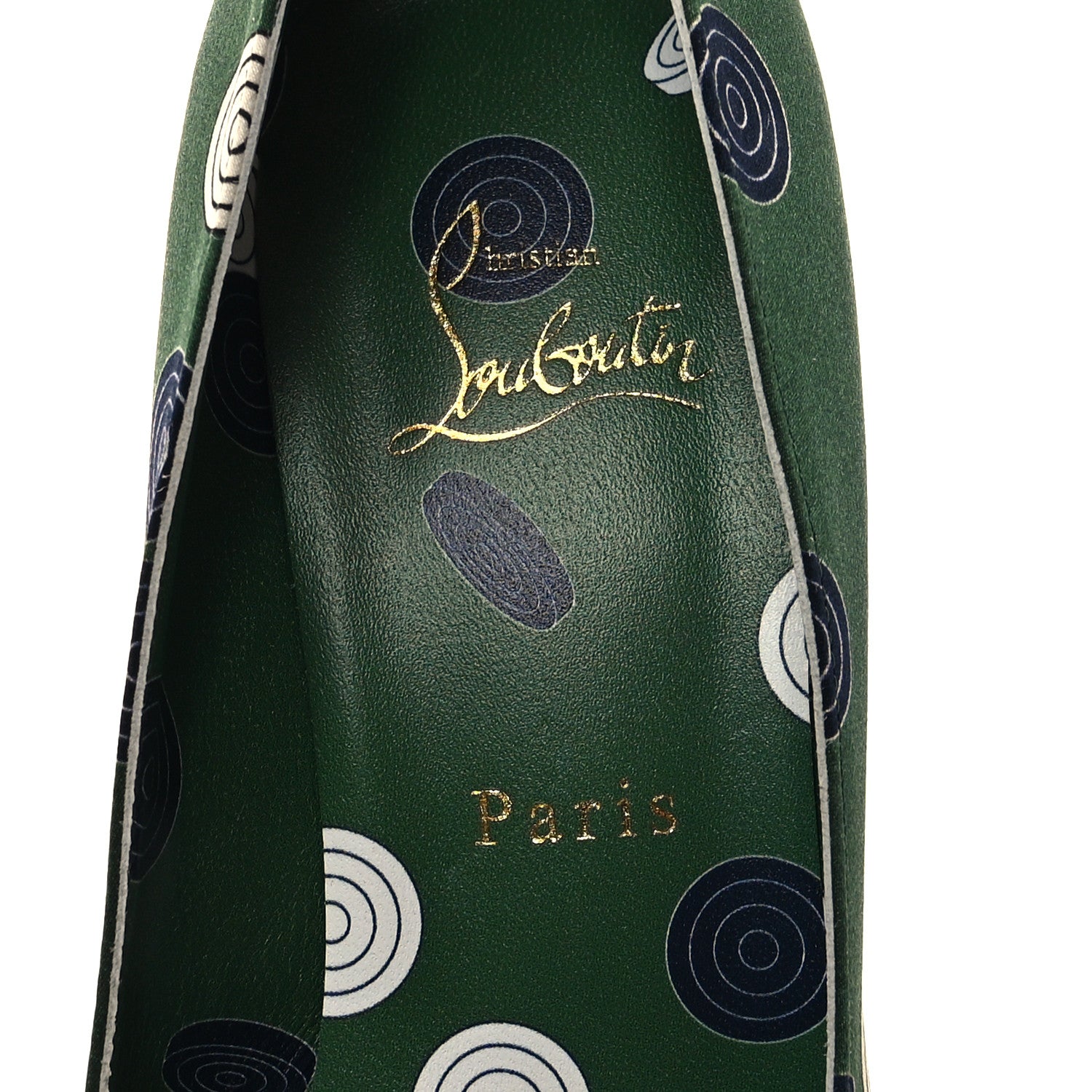 Christian Louboutin Silk Printed Yazefir 130mm Platform Pumps 39 Green Brown 7 of 7