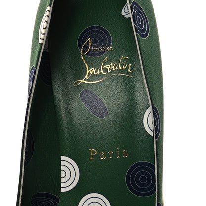 Christian Louboutin Silk Printed Yazefir 130mm Platform Pumps 39 Green Brown 7 of 7
