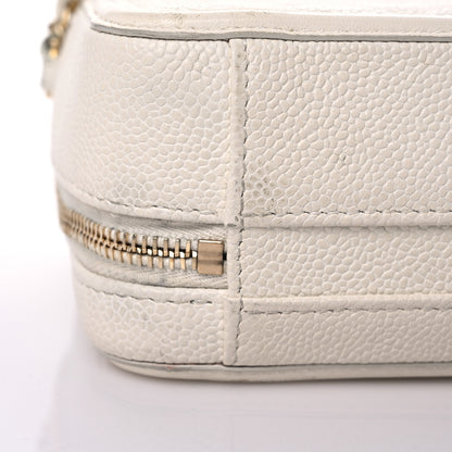 Chanel Caviar Quilted Small CC Filigree Vanity Case White 18 of 26