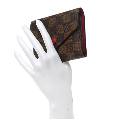 Louis Vuitton Damier Ebene Victorine Wallet Red 2 of 7