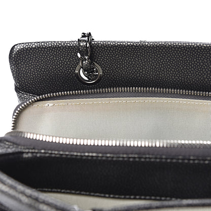 Chanel Metallic Caviar Quilted CC Tote Dark Silver 10 of 15