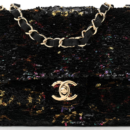 Chanel Sequin CC Small Single Flap  Black Multicolor 8 of 11