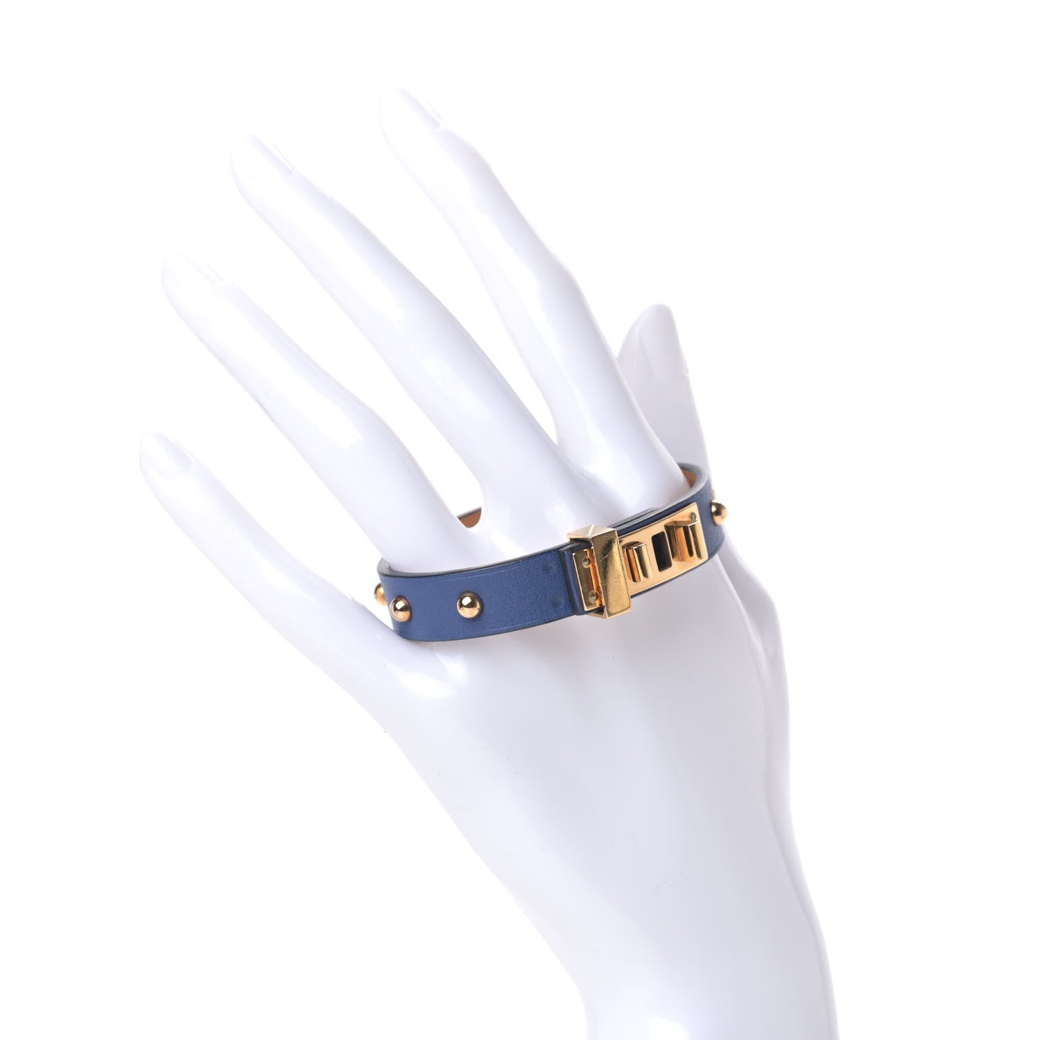 Hermes Swift Mini Dog Clous Ronds Bracelet T2 Bleu Brighton 2 of 6