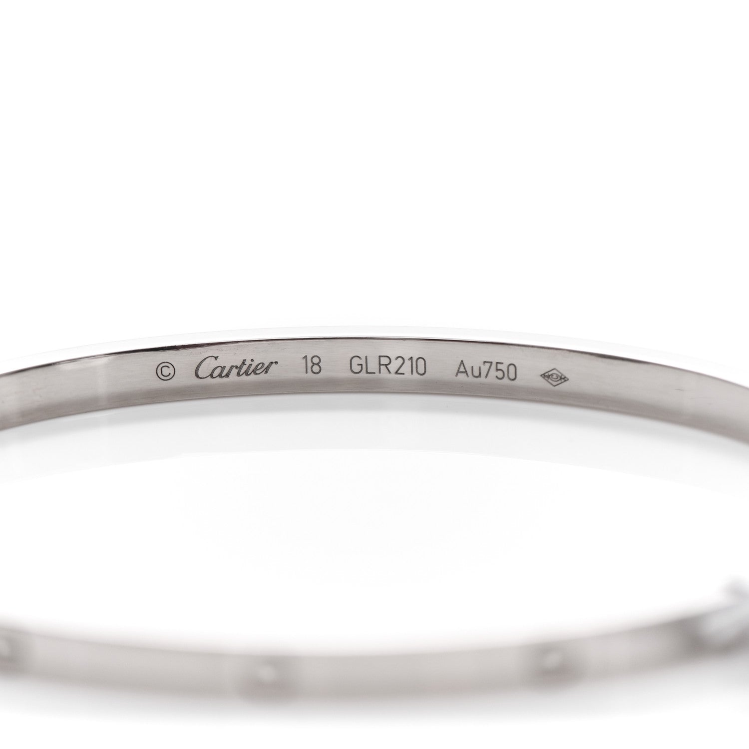 Cartier 18K White Gold Small LOVE Bracelet 18 3 of 4
