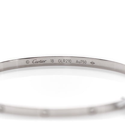 Cartier 18K White Gold Small LOVE Bracelet 18 3 of 4