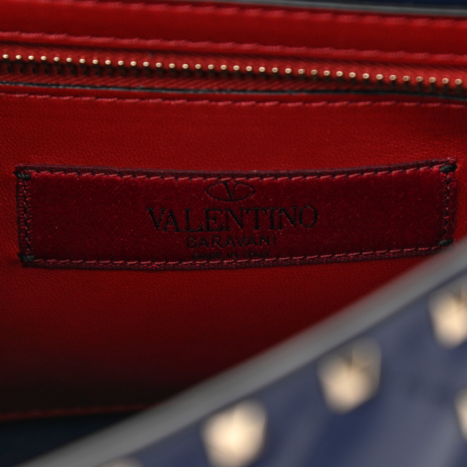 Valentino Garavani Nappa VLTN Print Medium Rockstud Spike Shoulder Bag Pure Blue White 7 of 12