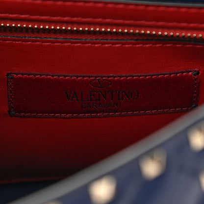 Valentino Garavani Nappa VLTN Print Medium Rockstud Spike Shoulder Bag Pure Blue White 7 of 12