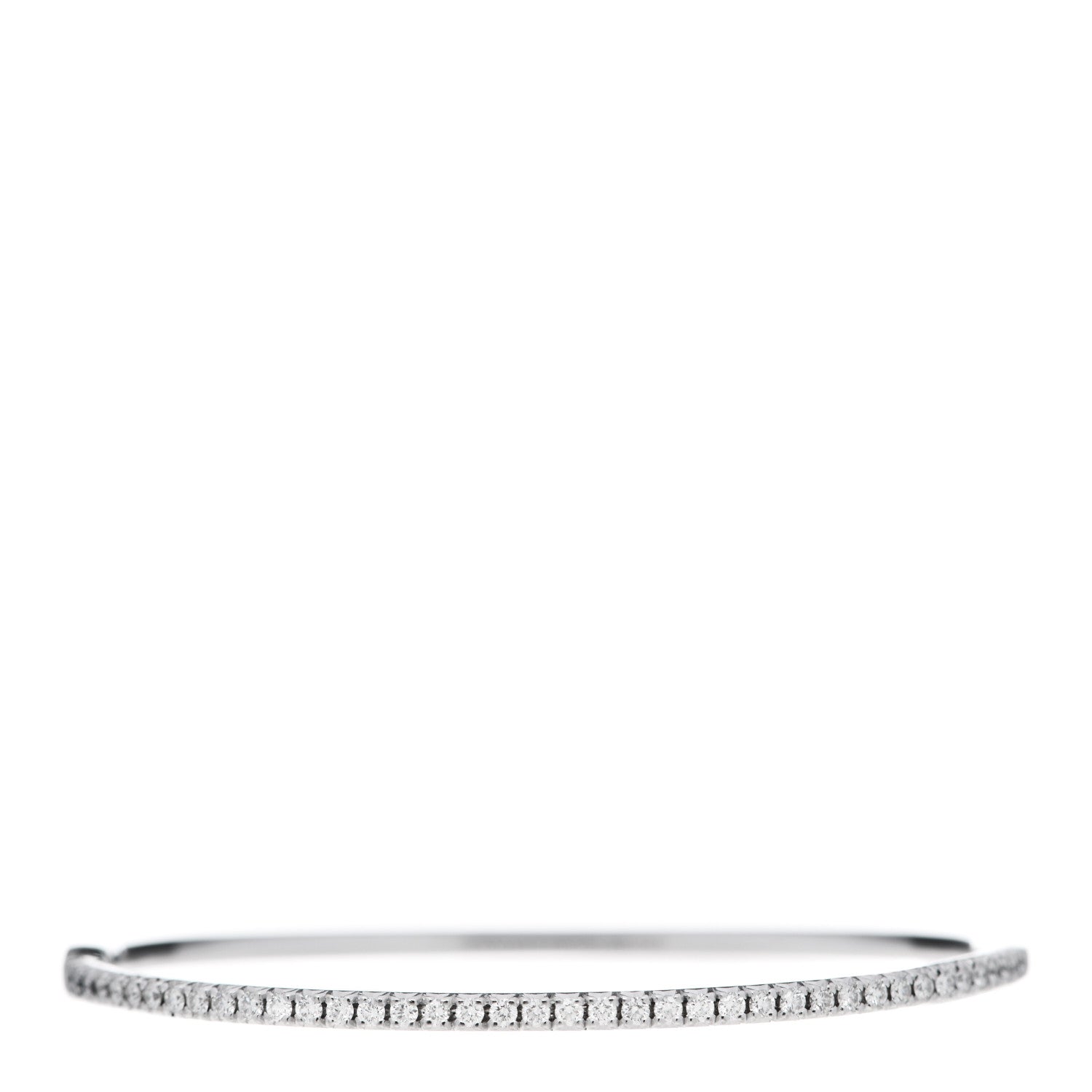 Tiffany 18K White Gold Diamond Metro Bangle Bracelet 1 of 4