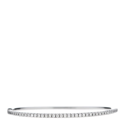 Tiffany 18K White Gold Diamond Metro Bangle Bracelet 1 of 4