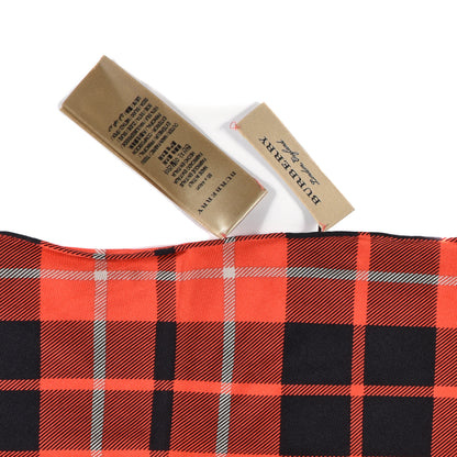 Burberry Silk Check Triangle Bandana Scarf Vibrant Red 8 of 8
