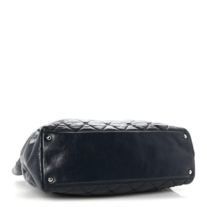 Chanel Lambskin Quilted Hidden Chain Tote Navy 4 of 9