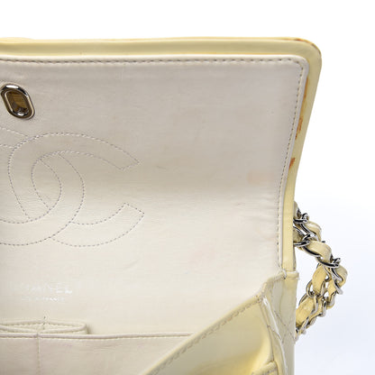 Chanel Patent Quilted Medium Double Flap Ivory 12 of 26