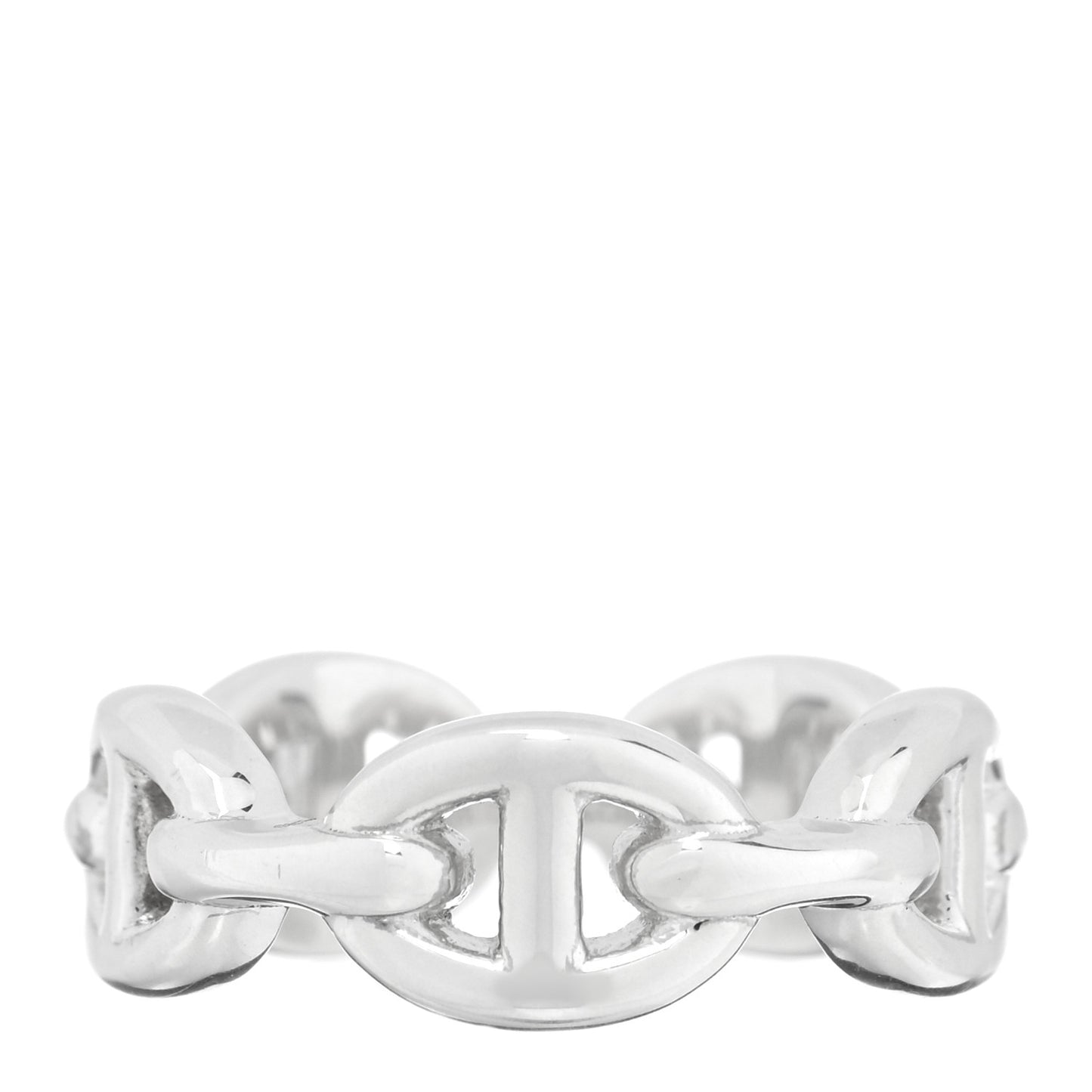 Sterling Silver PM Chaine d'Ancre Enchainee Band Ring 50 5.25
