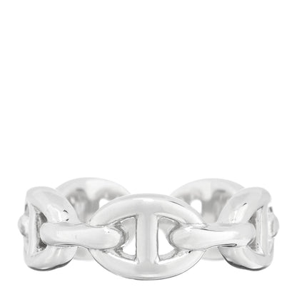 Hermes Sterling Silver PM Chaine d'Ancre Enchainee Band Ring 50 5.25 1 of 4
