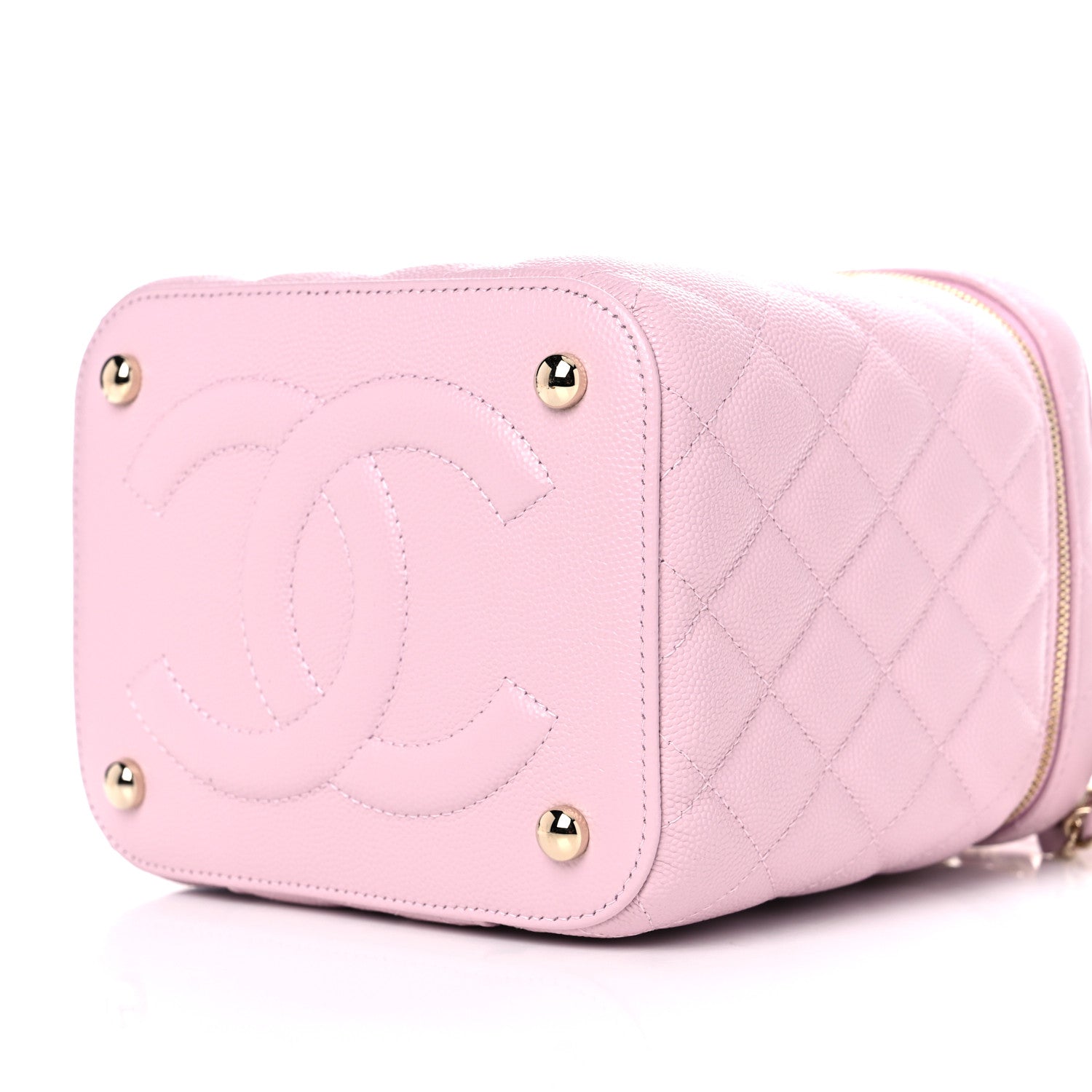 Chanel Caviar Quilted Small Top Handle Vanity Case With Chain Light Pink 10 of 10