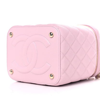Chanel Caviar Quilted Small Top Handle Vanity Case With Chain Light Pink 10 of 10