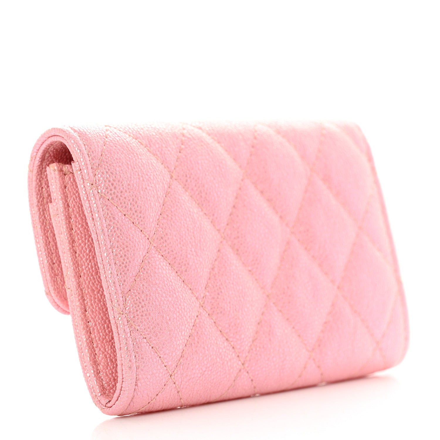 Chanel Iridescent Caviar Quilted Flap Card Holder Rose Pink 3 of 12