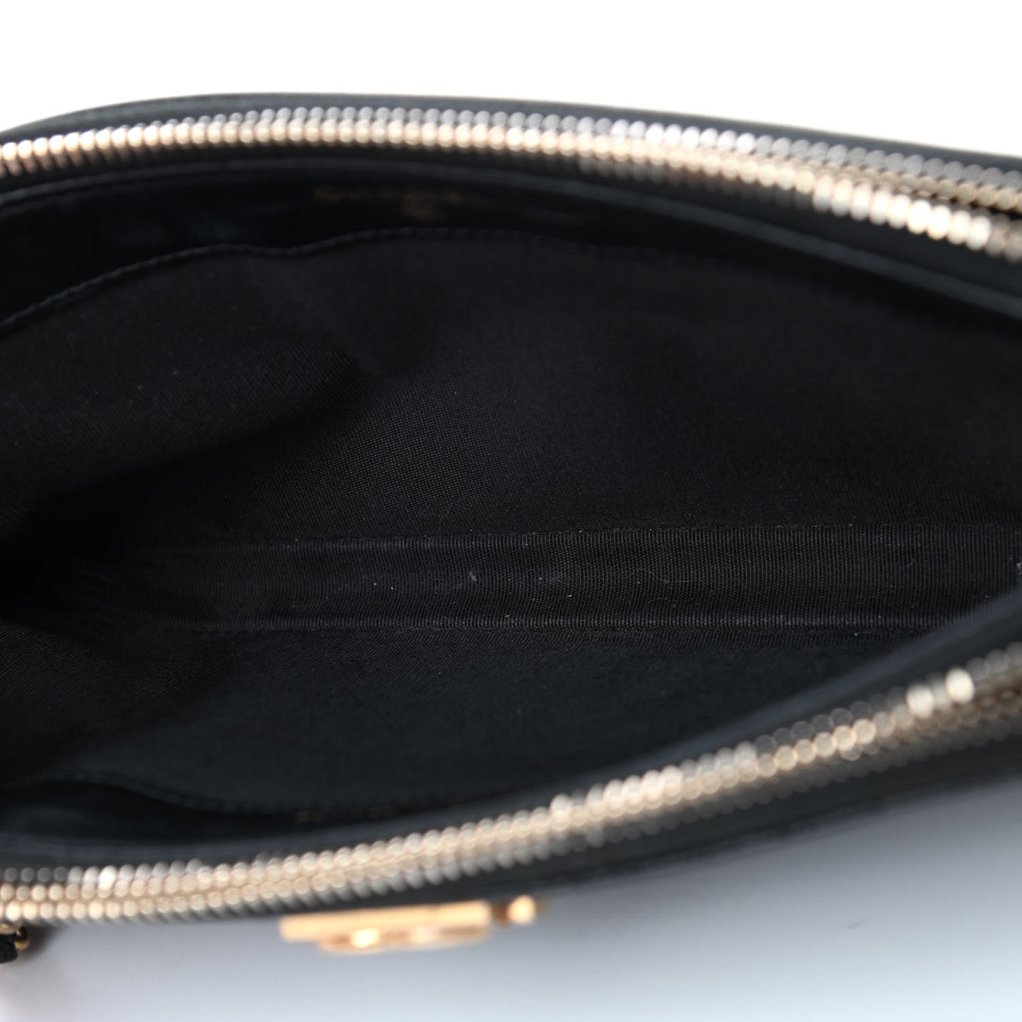 Caviar Chevron Small Boy Clutch With Chain Black