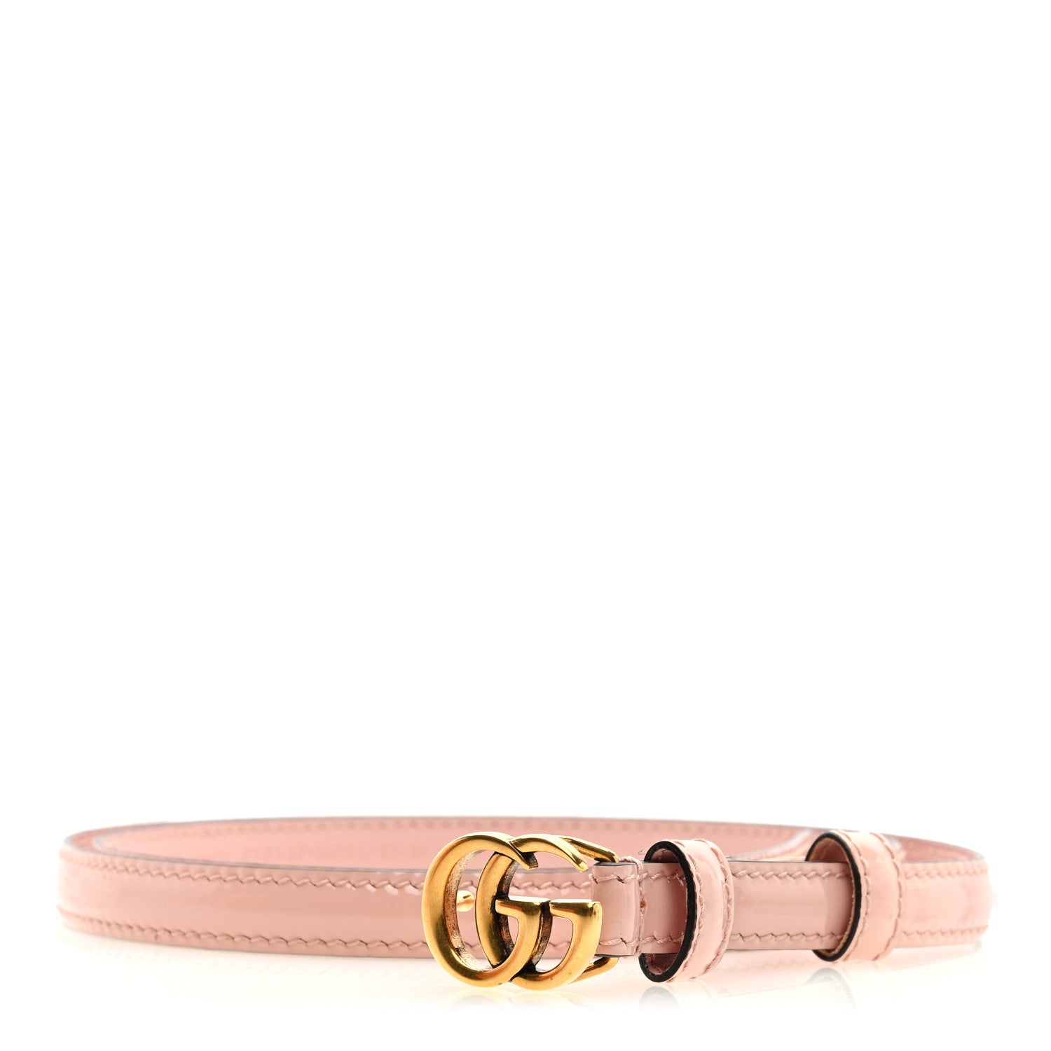 Gucci Patent Double G Thin Belt 80 32 Powder Pink 1 of 3
