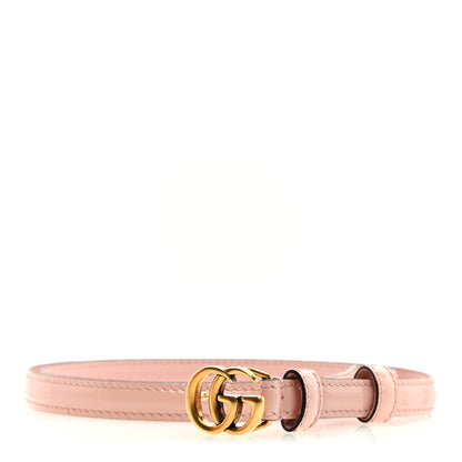 Gucci Patent Double G Thin Belt 80 32 Powder Pink 1 of 3