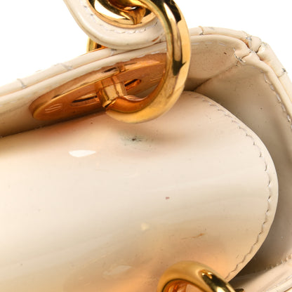 Christian Dior Patent Cannage Mini Lady Dior Ivory 12 of 15