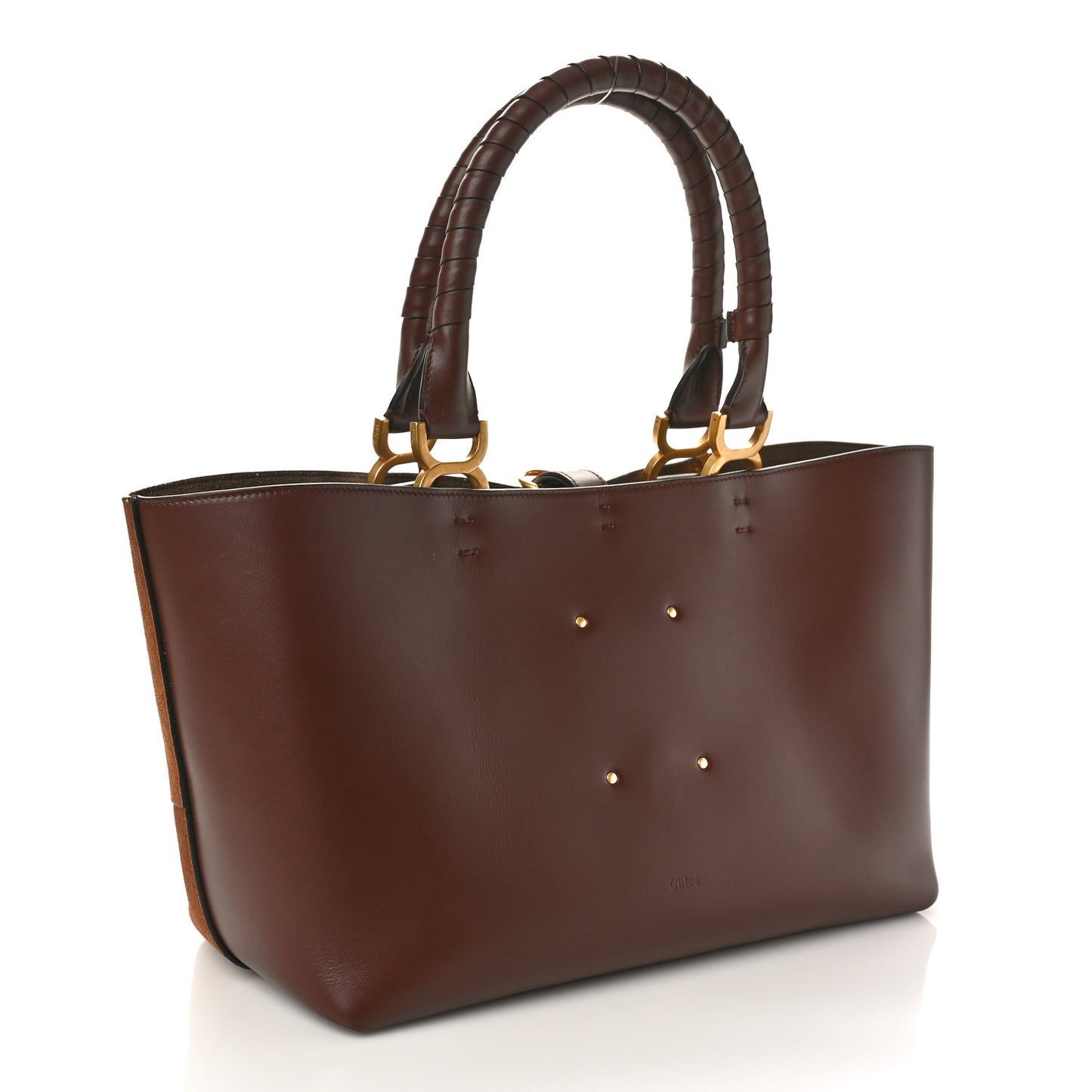 Suede Patchwork Small Marcie Tote Caramel