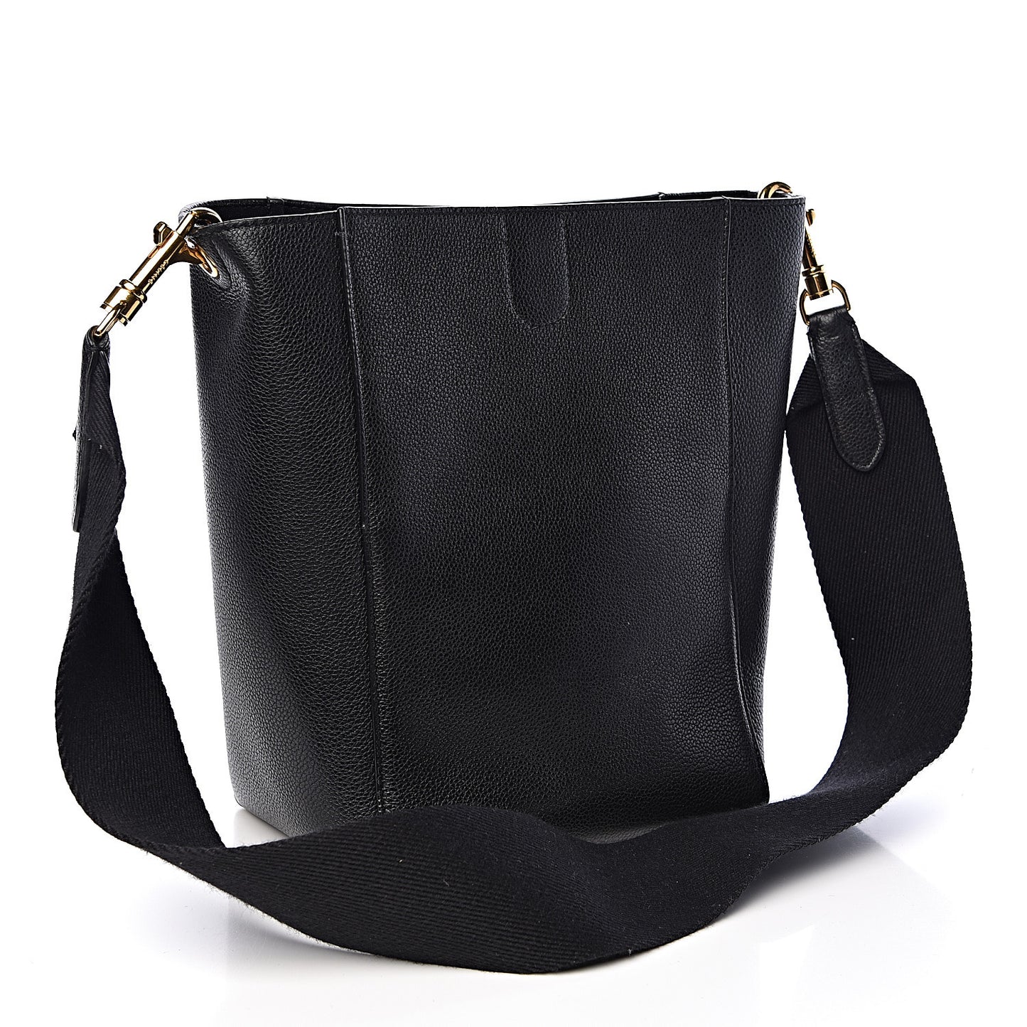 Soft Grained Calfskin Small Sangle Bucket Bag Black