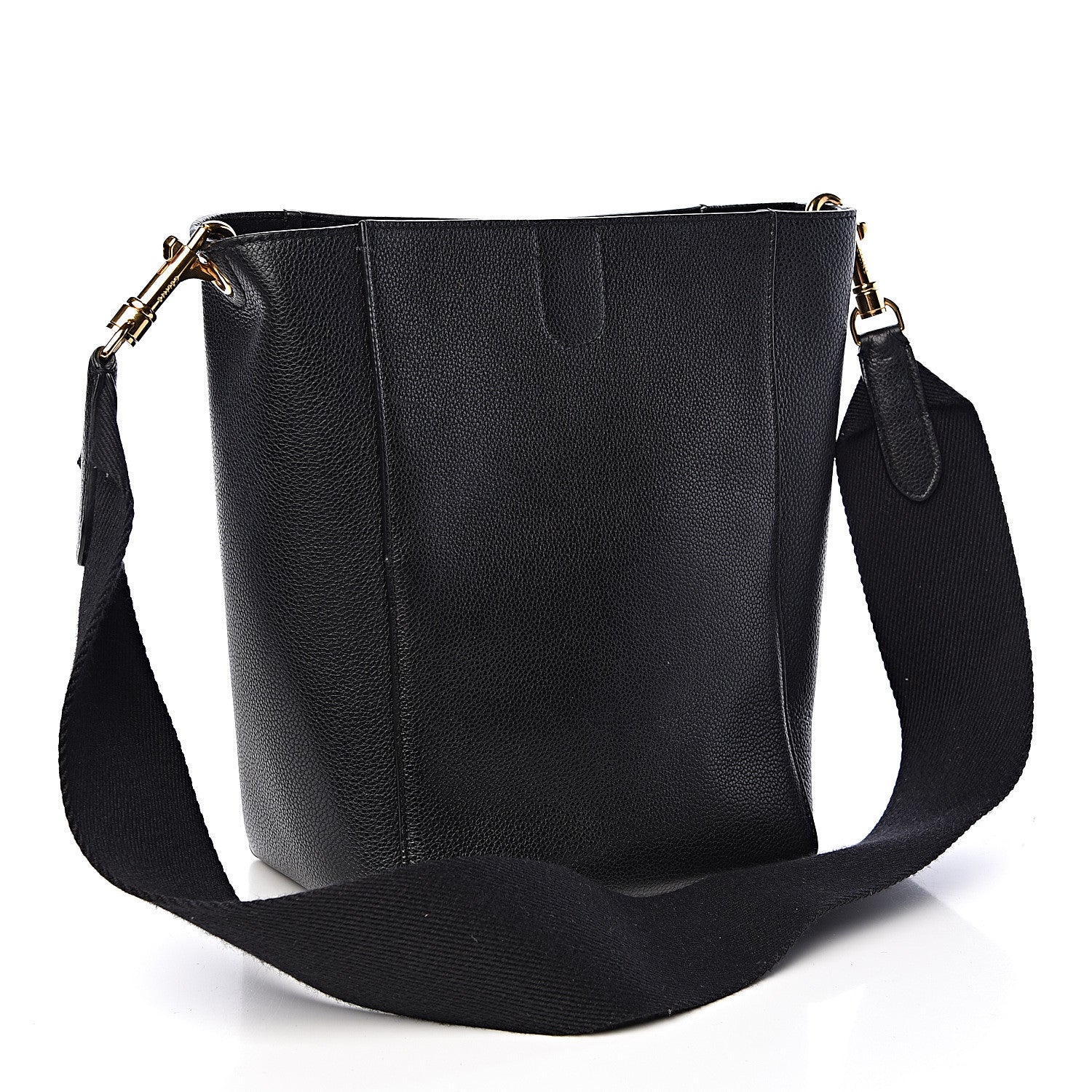 Celine Soft Grained Calfskin Small Sangle Bucket Bag Black 3 of 9