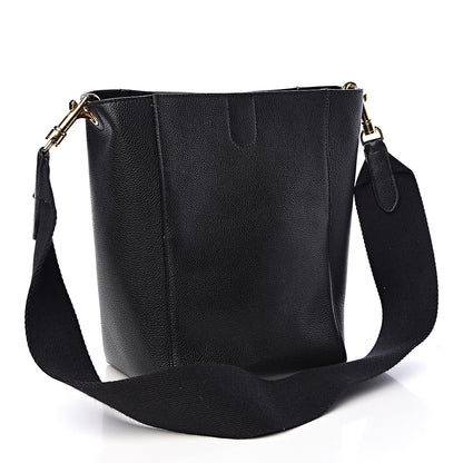 Celine Soft Grained Calfskin Small Sangle Bucket Bag Black 3 of 9